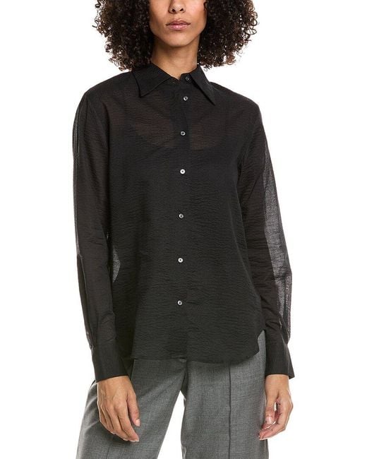 Officine Generale Black Officine Generale Ella Seersucker Shirt