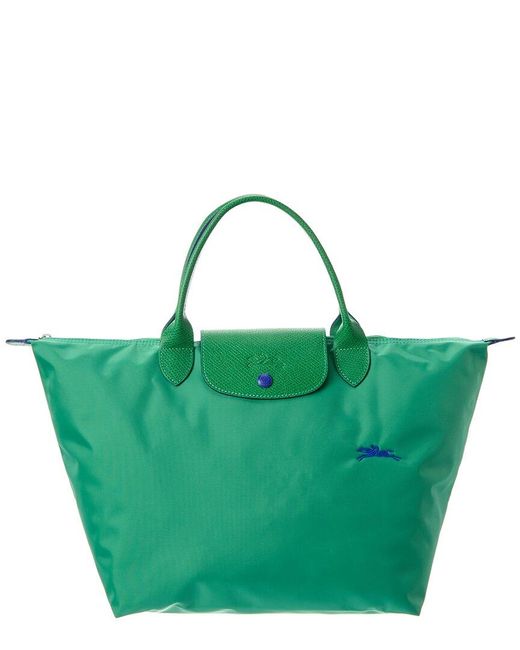 Longchamp Green Le Pliage Club Medium Nylon Bag