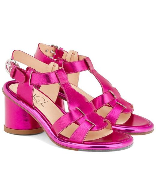 Agl Attilio Giusti Leombruni Pink Alison H Straps Leather Sandal