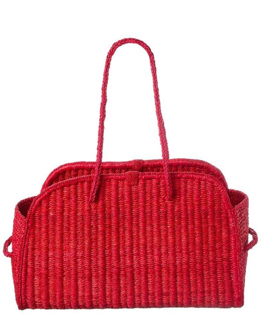 Jacquemus Red Turismo Raffia Satchel