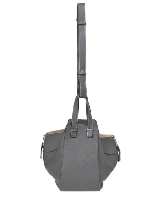 Loewe Black Grey Leather Small Hammock Bag (authentic Pre-loved)