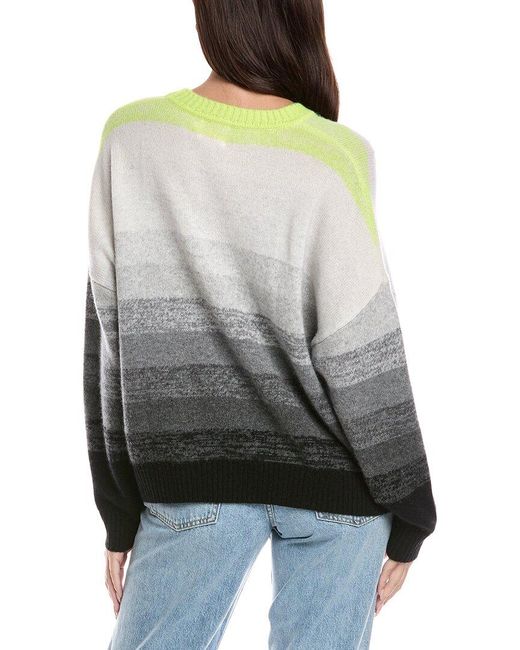 Brodie Cashmere Gray Gradient Fade Cashmere Sweater
