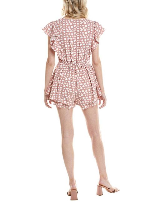 Marion Pink Ruffle Sleeve Romper