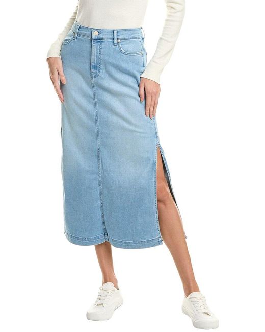 7 For All Mankind Blue Midi Skirt