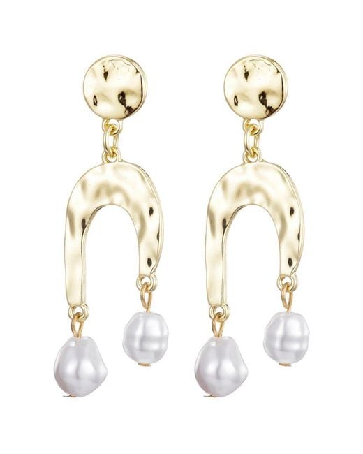 Adornia White Plated Statement Earrings