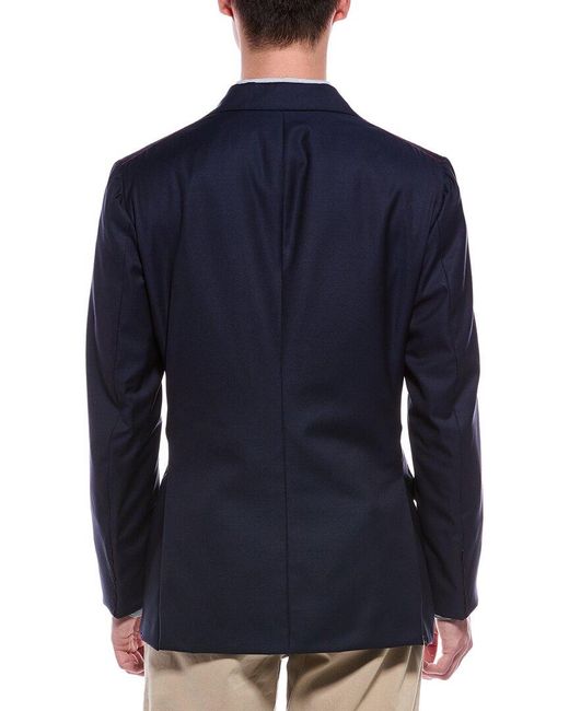 Isaia Blue Wool Jacket for men