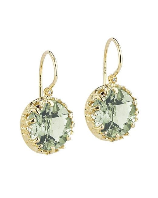 Reiss Metallic Color Collection 14K 2.78 Ct. Tw. Diamond & Amethyst Earrings