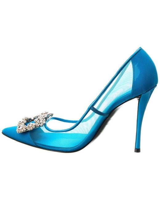 Roger Vivier Blue Mesh & Patent Pump