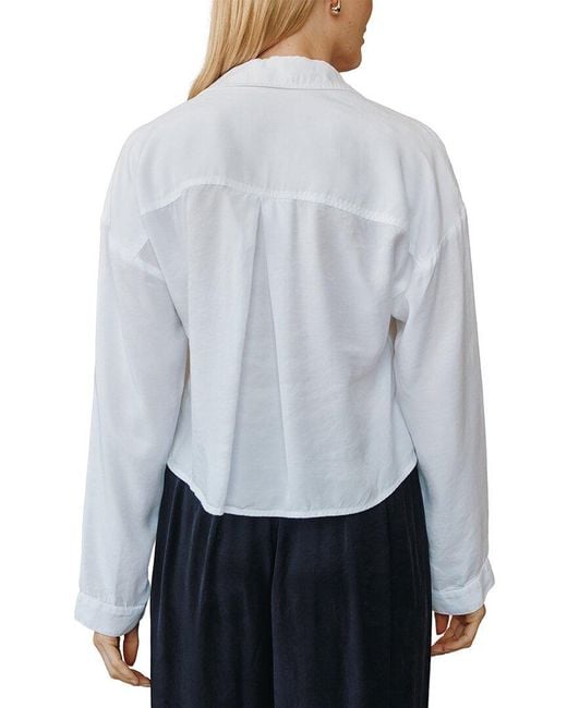 Bella Dahl White Button Down Cropped Shirt