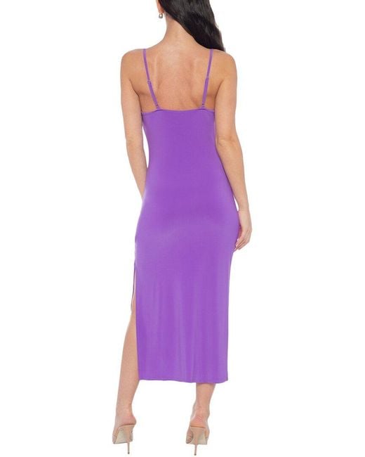 Bebe Purple Cowl Jersey Maxi Dress