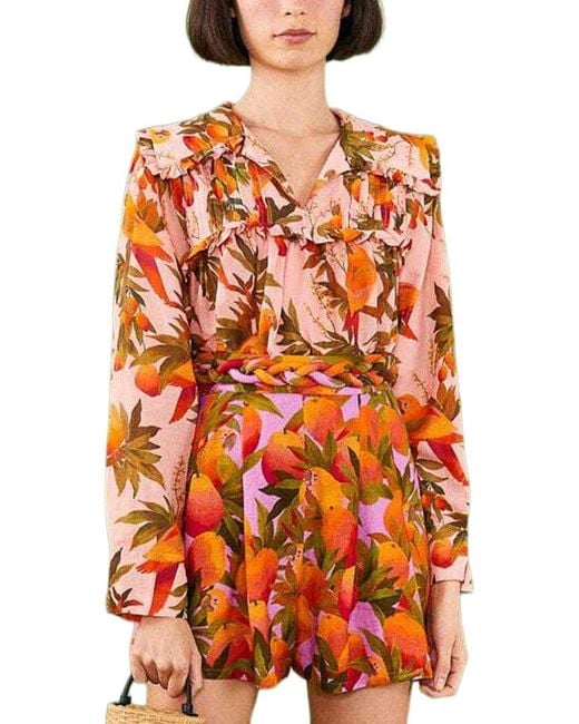 Farm Rio Orange Trees Blouse