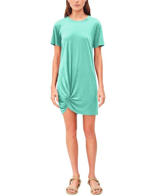 Sundry Green Side Twist T-shirt Dress