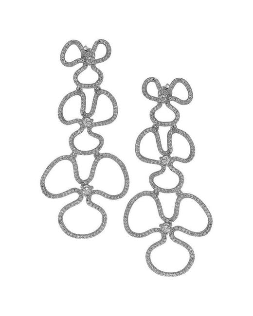 Suzy Levian CZ Jewelry White Suzy Levian Silver Cz Drop Earrings