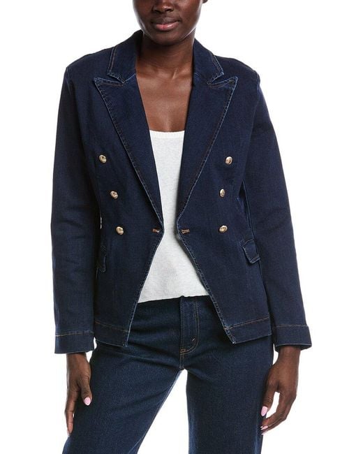 Sam Edelman Blue Imogen Double-breasted Blazer