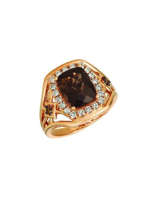 Le Vian Metallic Chocolate Quartz® 14k Rose Gold 3.12 Ct. Tw. Diamond & Smoky Quartz Cocktail Ring