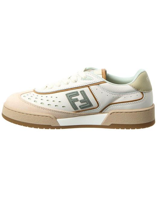Fendi White Match Leather Sneakers