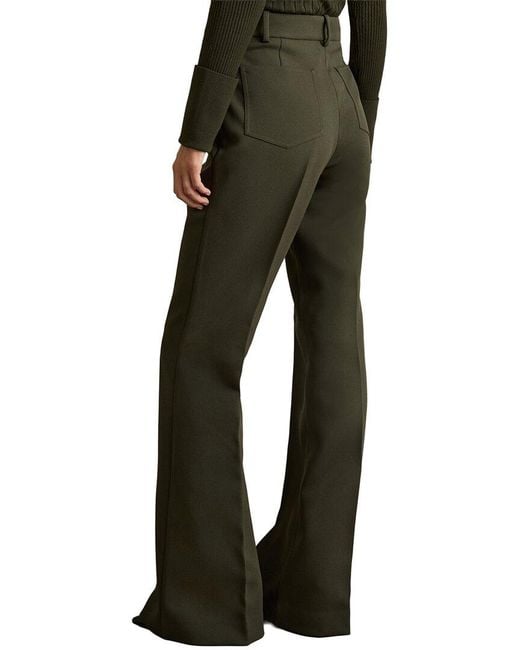 Reiss Green Priya Flared Leg Trousers