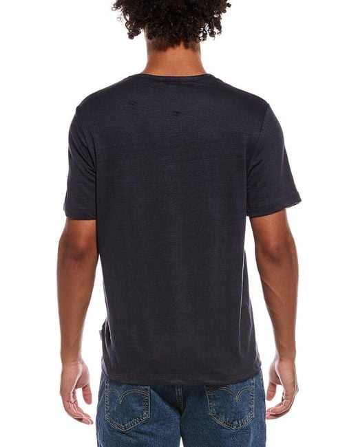 Onia Black Stretch Linen-blend Crewneck T-shirt for men