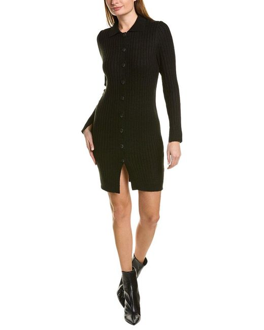 525 America Black Button Down Sweaterdress