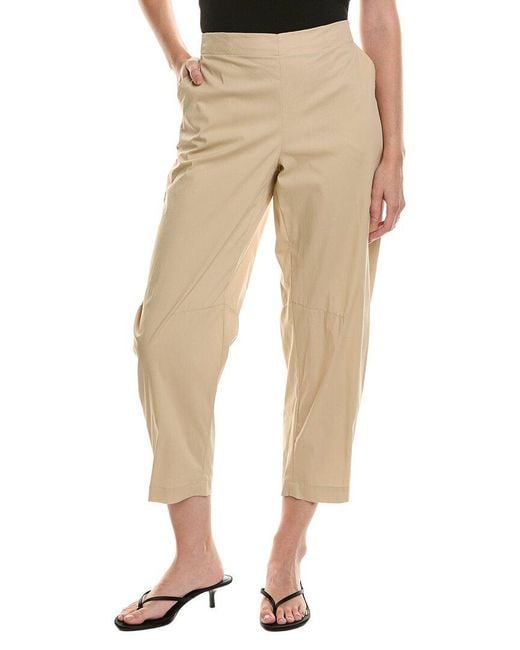 Anne Klein Natural Pull-On Barrel Leg Poplin Pant