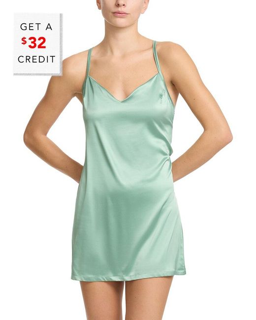 Hanky Panky Green Satin Sleep Chemise With $32 Credit