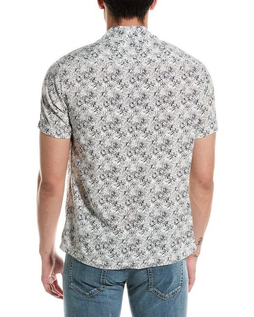 Report Collection Gray Abstract Floral Shirt for men