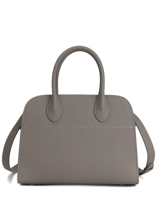 Tiffany & Fred Paris Gray Smooth Leather Satchel