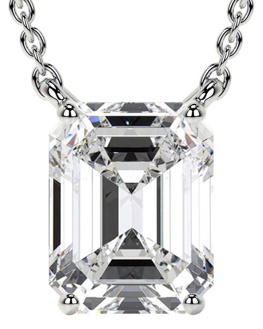Lab Grown Diamonds Metallic 14K 3.00 Ct. Tw. Lab-Grown Diamond Necklace