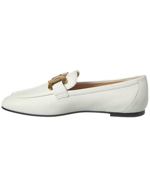 Tod's White Kate Leather Loafer