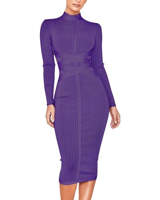 AMINA GLAM Purple Midi Dress