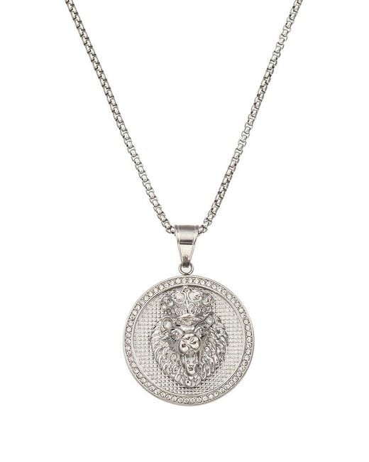 Eye Candy LA White The Bold Collection Titanium Cz Atlas Necklace