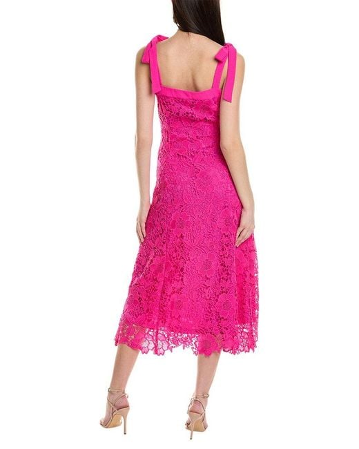 Julia Jordan Pink Lace Midi Dress