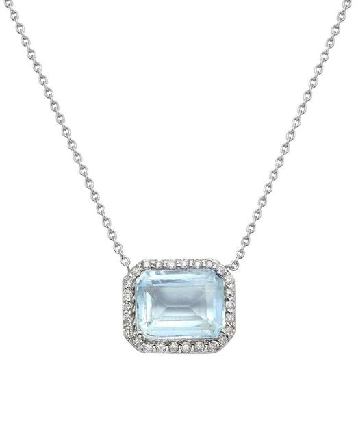 Forever Creations USA Inc. Blue Forever Creations 14k 2.11 Ct. Tw. Diamond & Aquamarine Necklace