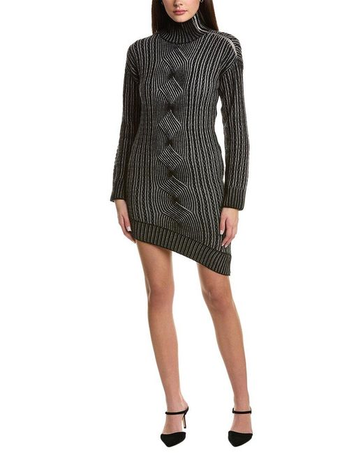 NAADAM Black Asymmetrical Wool & Cashmere-blend Sweaterdress
