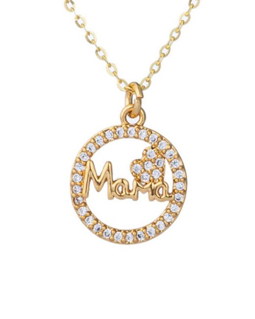 Eye Candy LA Metallic Luxe Collection Mama Sterling Silver Gold Plated Pendant Necklace