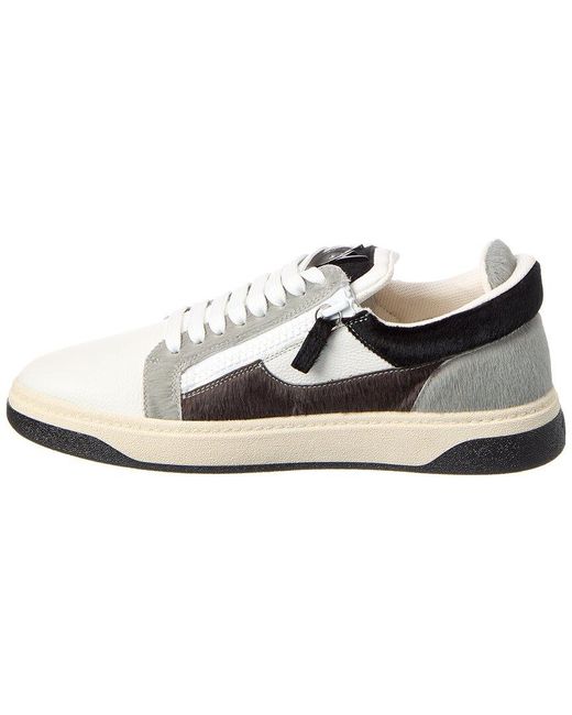 Giuseppe Zanotti White Gz/94 Leather & Haircalf Sneaker for men