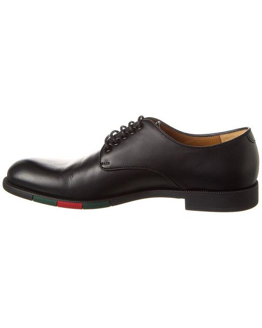 Gucci Black Web Leather Oxford for men