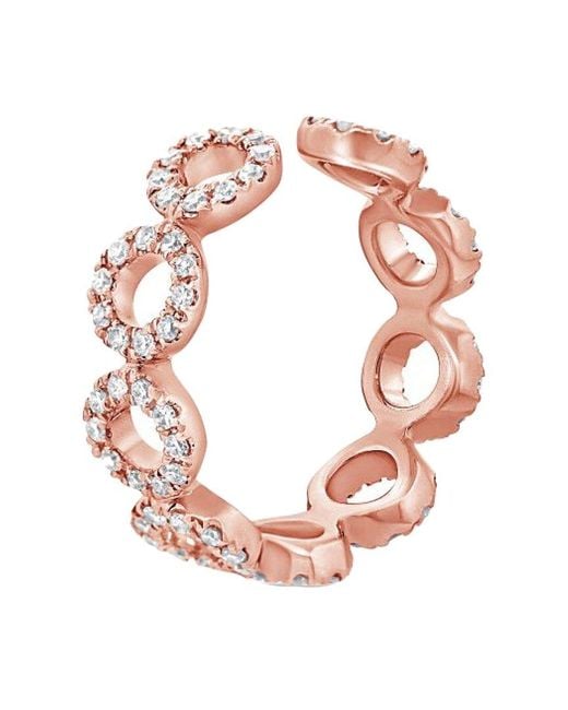 Diana M Pink Fine Jewelry 14k Rose Gold 0.25 Ct. Tw. Diamond Cuff Earring