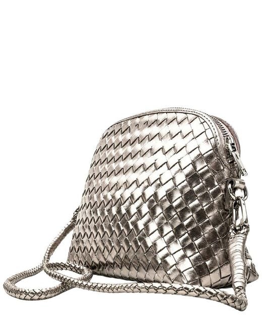 Dragon Diffusion White Chunky Fellini Leather & Straw Pochette
