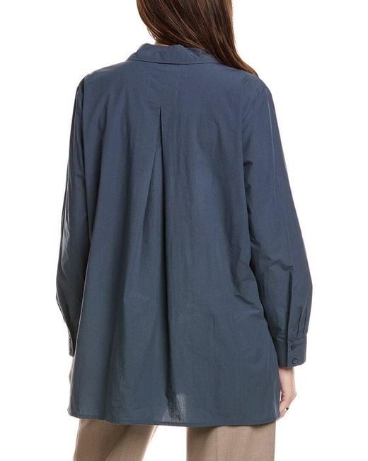 Eileen Fisher Blue Classic Collar Tunic