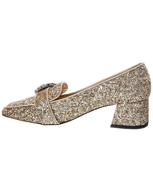 Jimmy Choo Metallic Cheri Glitter Loafer