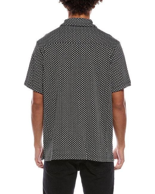 Karl Lagerfeld Gray Diamond Pattern Jacquard Shirt for men