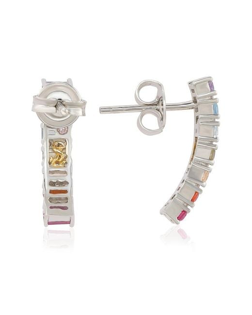 Suzy Levian CZ Jewelry White Suzy Levian Silver Cz Hoops