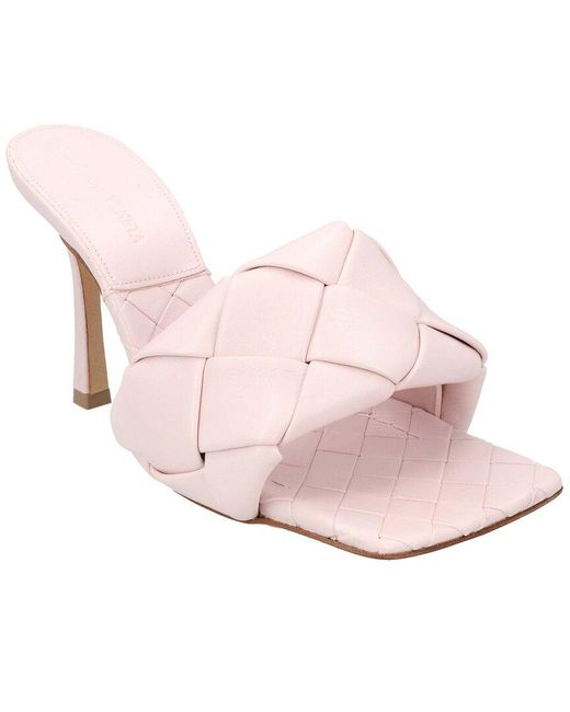 Bottega Veneta Pink Lambskin Leather Lido Mule, Never Worn (Authentic Pre- Loved)