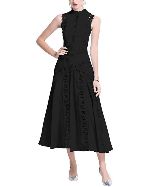 Kaimilan Women's Black Midi Dress