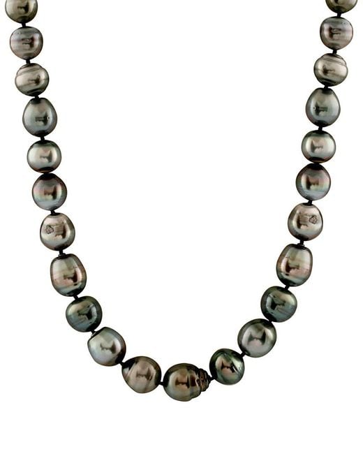 Masako Pearls Multicolor 14k 8-11mm Tahitian Pearl Necklace