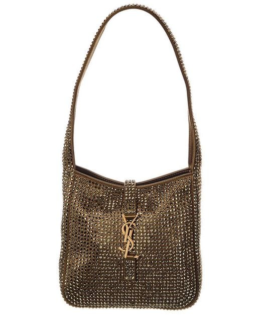 Saint Laurent Brown Le 5 A 7 Satin Hobo Bag
