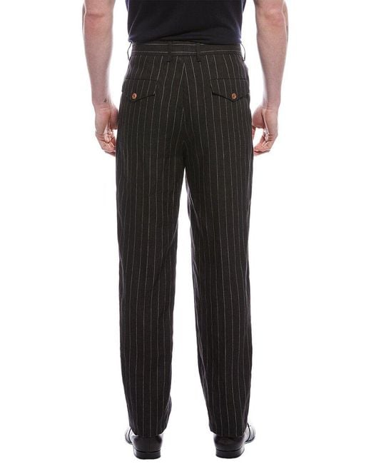 Brunello Cucinelli Men's Black Leisure Fit Linen Pant