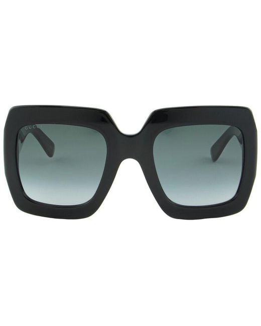 Gucci Black Pop Web 54mm Rectangular Sunglasses