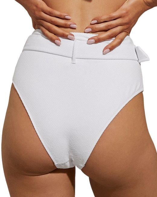 Reiss White Danielle Belted High Waist Bottom